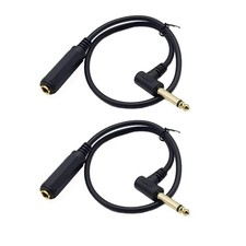 Guitar Right Angle Extension Cord 2-Pack - 50CM 1/4 Inch TRS Cables