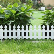 4 Stück Kunststoff Lattenzaun für Außen Garten für Rasen für deko für rand