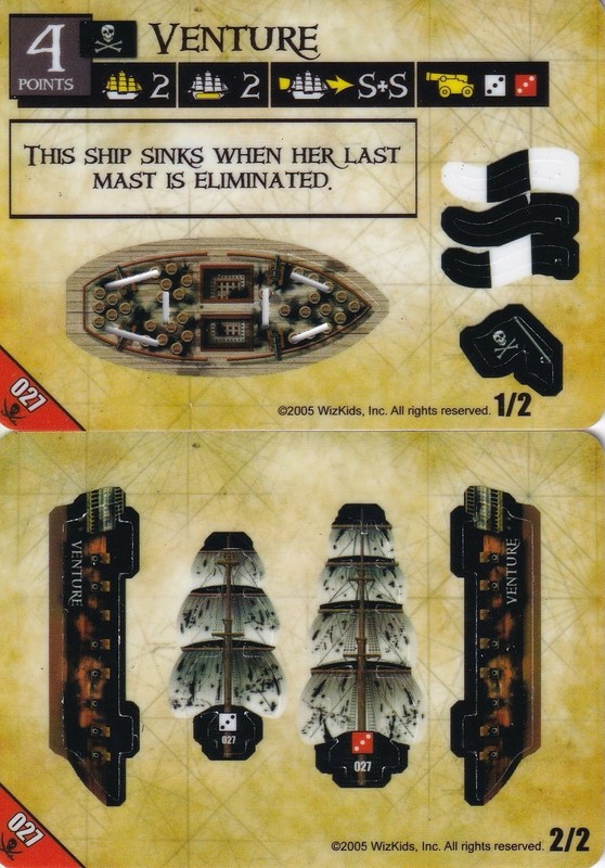 WizKids Pirates of the Spanish Main #027 Venture (Common) ship new and unpunched