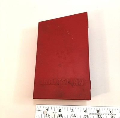 Vintage Red/Black Craftsman Drill Index Bit Box 1/16 to 1/2 by 1/64 (No Bits)