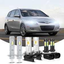 Fits Hyundai Elantra 2007-2010 LED Headlight Kit High&Low Beam Fog Light Bulbs
