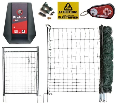 HOTLINE ELECTRIC FENCING ELECTRIC POULTRY NETTING 50M KIT Fencing Fence Chicken Net Mesh Green 120cm High