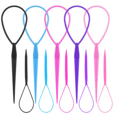 Topsy Tail Tools, 10Pcs Hair Styling Accessories, French Braid Tool Loop for Gir