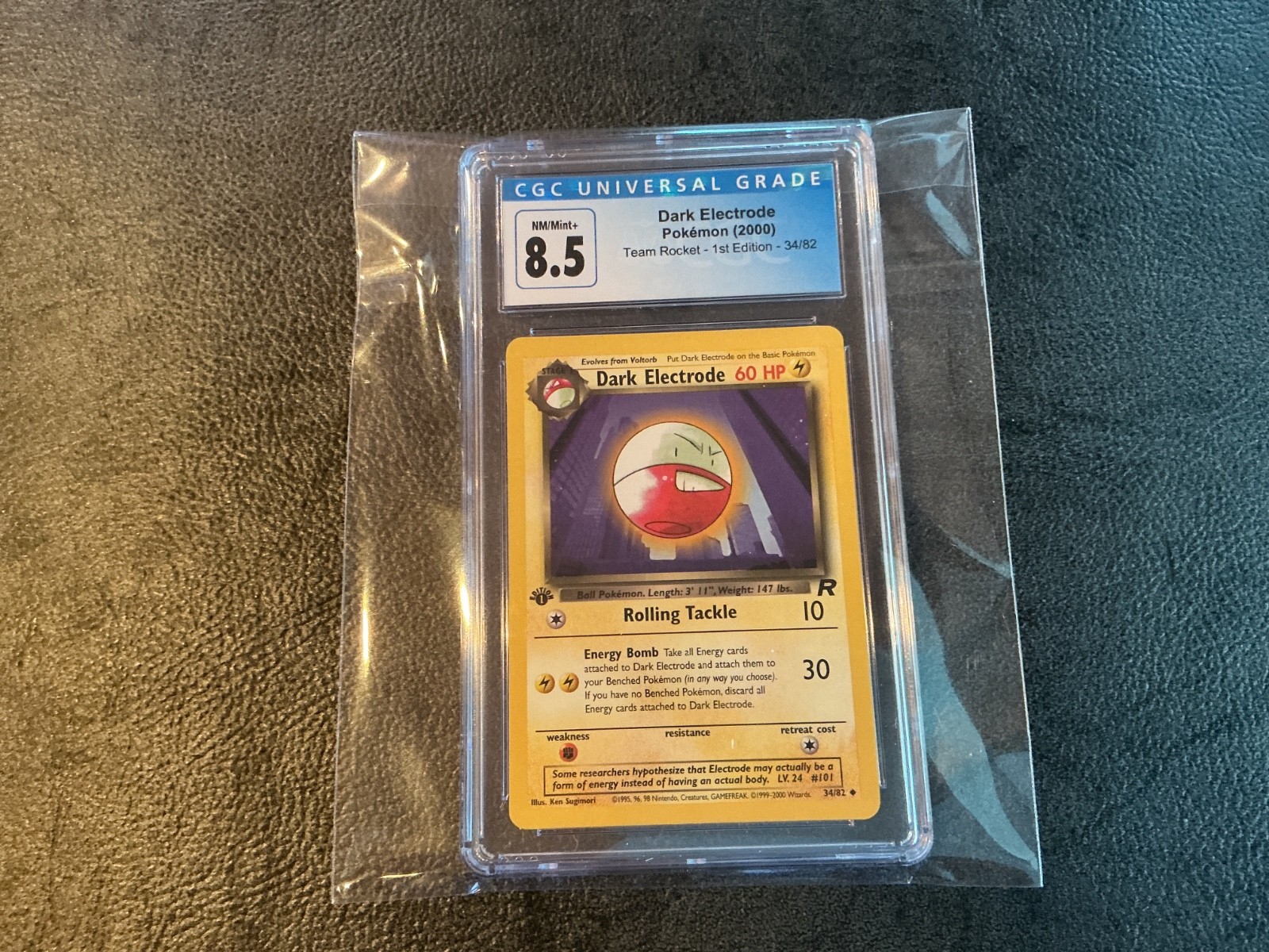 Dark Electrode Pokemon 2000 Team Rocket - 1st Edition - 34/82 CGC 8.5 NM/Mint+