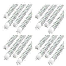 16Pack 8FT LED Shop Light Fixture 72W 6000K T8 Linkable Utility Led Tube Light