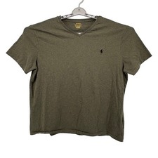 Polo Ralph Lauren T-Shirt Mens XL Green V-Neck Short Sleeve Pony Logo Heathered