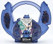 Disney Stitch Bead Case Jewelry Set 800 Beads 2 Charms New W Case