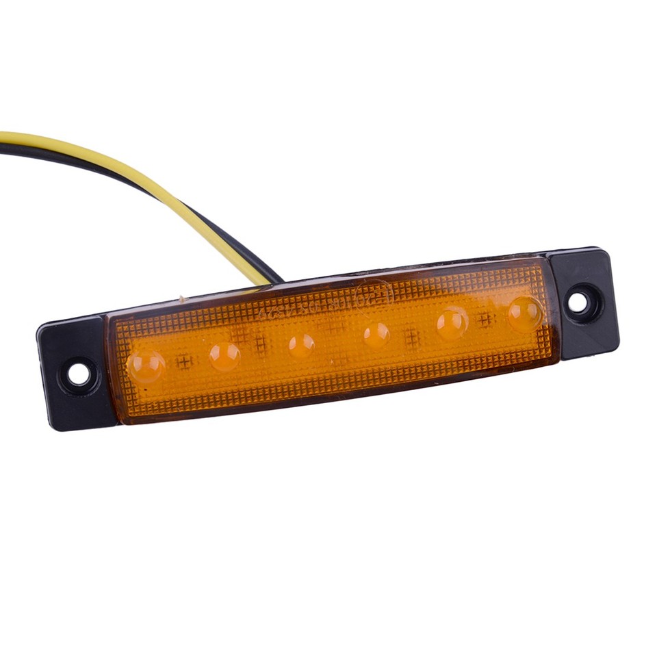 Side Led Light Yellow 10Pcs Yellow 12V 6 LED Side Marker Indicator Light Fit For Car RV Truck ...