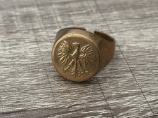 Soviet Vintage Pechatka USSR Gypsy ITK Gold Brass Signet Ring Handmade