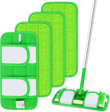 Reusable Microfiber Mop Pads for Swiffer Sweeper, Wet/Dry, 4 Pack