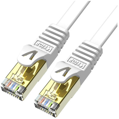 Veetop Cat7 Lan Kabel 5m Weiß Patchkabel 10 Gbps