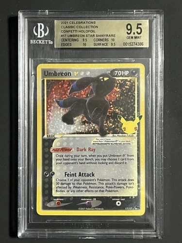 2021 Pokemon SWSH Celebrations Umbreon Classic Collection #17/17 BGS 9.5