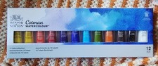 Winsor  Newton Cotman Watercolor Paint Set, 12 Colors, 8ml 0.27-oz Tubes