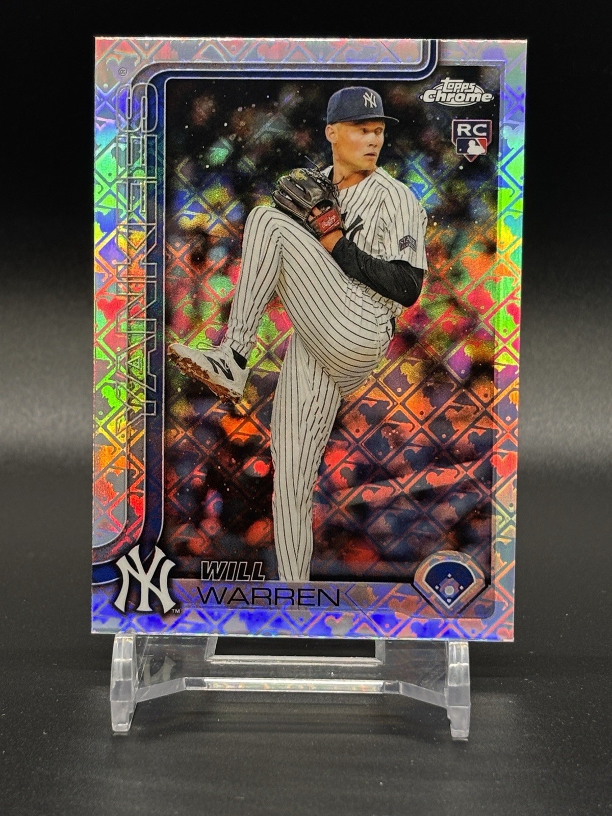 2025 Topps Chrome Logofractor Will Warren #81 Rookie Card In Near Mint Condition