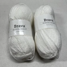 Knit Picks Brava White Worsted 4 Weight Acrylic 218 Yards