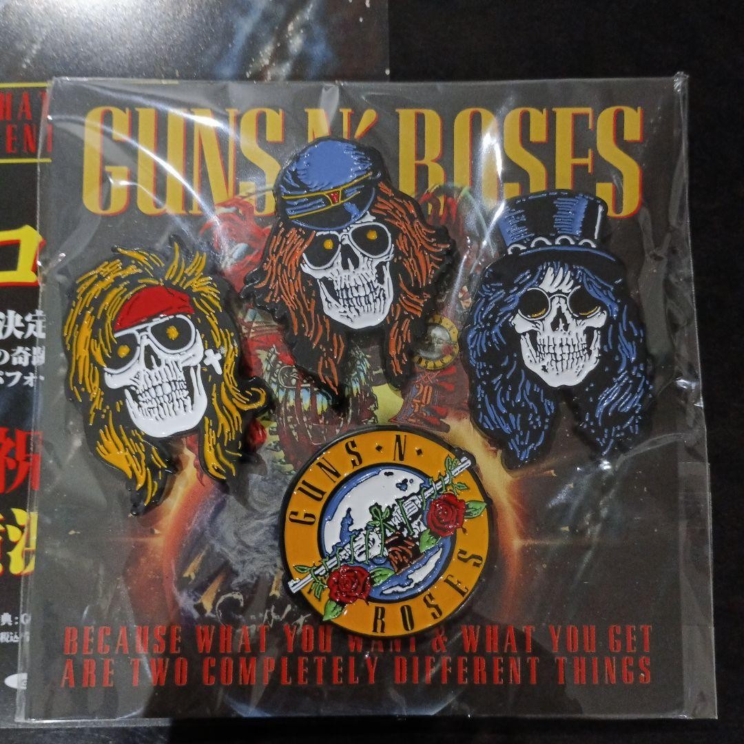 GUNS N' ROSES 2025 Japan Tour Pin Badge Set of 4 with Flyer