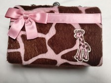 Gymboree Child's Purse Giraffe Pattern Pink Ribbon 6" Crisp  Clean So Cute