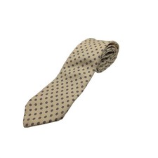 Chaps Ralph Lauren Mens Silk Tie Yellow Geometric Medallion Classic USA Made