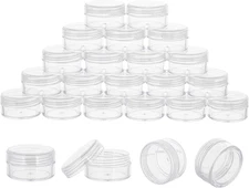 "10 Gram 20 Count Sample Containers, Small Plastic Containers with Lids, Empty "