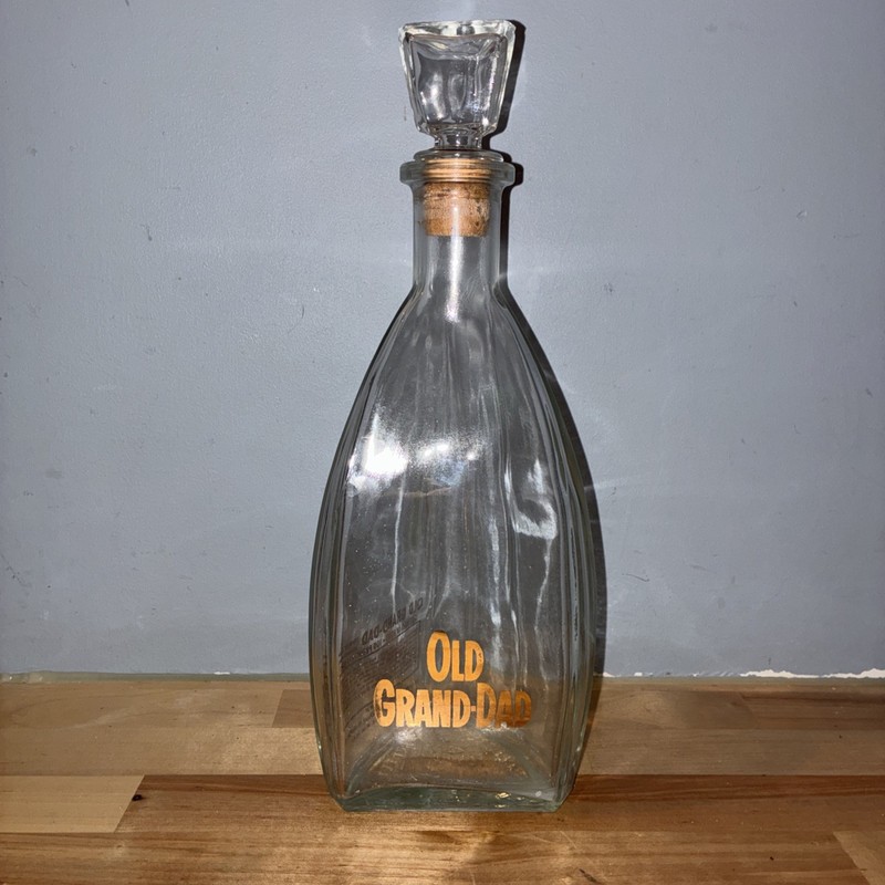 Vtg Old Grand Dad Bourbon Whiskey Decanter Bottle 4/5th Quart 100 Proof