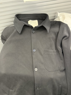 #ad RYE 51 Men#x27;s Black Chore Coat Size 44 Regular Fit Button Front Pockets $200.00