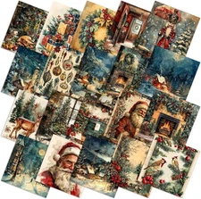 Ganeen 60 Pcs 10 x 10 Inch Vintage Christmas Quilting Fabric Squares Nutcracker 
