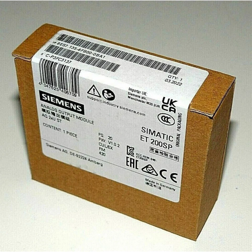 New Siemens 6ES7135-6FB00-0BA1 ET 200SP Analog output module 6ES7 135-6FB00-0BA1 - Image 4 of 4