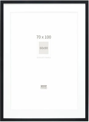 Deknudt S66KF2 Schwarzer Bilderrahmen 70x100cm mit Passepartout Holz - Bild 1 von 4