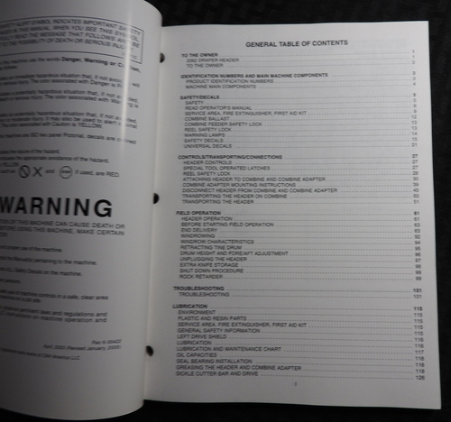 Véritable Étui IH 2062 Draper Combinez Grain Header Opérateurs Manuel Menthe - Photo 4 sur 9