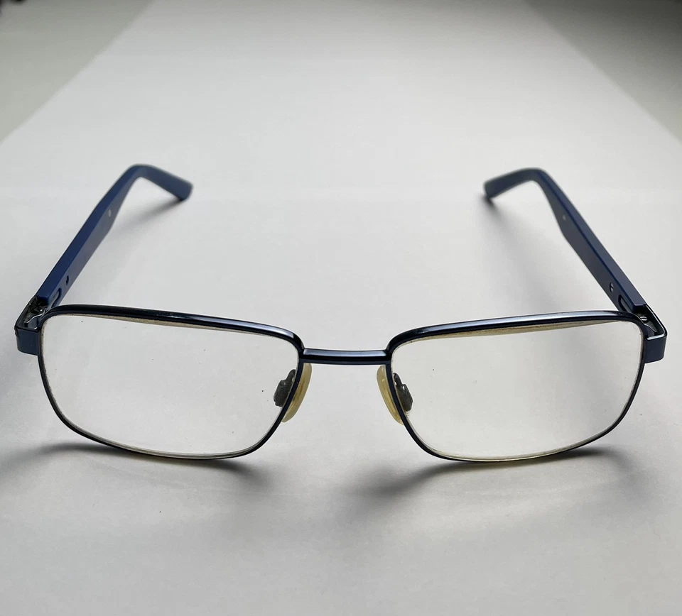Timberland Eyeglasses Glasses Frame Blue Square Full Rim Metal Acetate 55-22-140 - Image 3 of 4