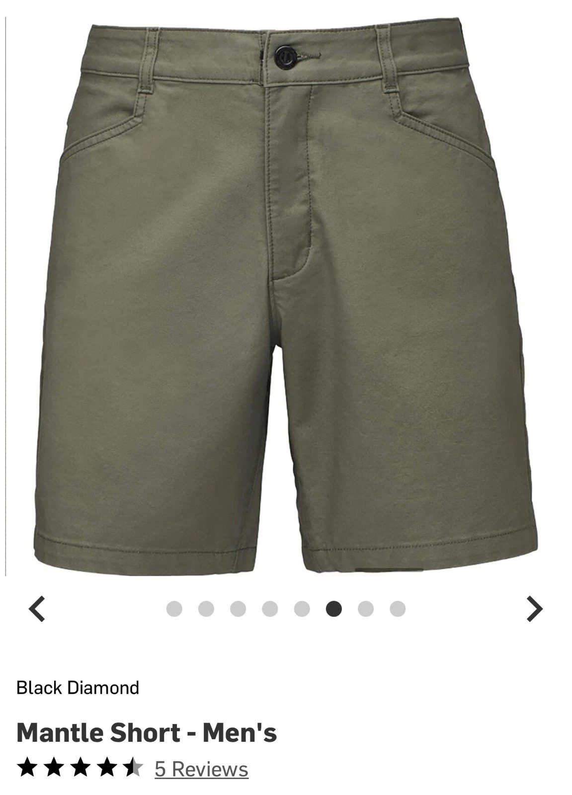 Black Diamond Mantle Shorts Men 34 Olive Green Canvas Regular Fit 7" Inseam NWT
Opens in a new windo