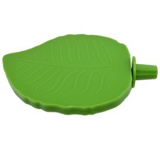2Pcs Large Leaf Shape Parrot Platform, Natural Wood 15.2x11.2cm, Light Green