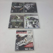 Lot of 5 PS3 Games Call of Duty Black Ops 1 2 MW GOTY Splinter Cell Sniper Elite