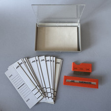 Kit creazione schede JVC vintage per audiocassetta K7 custodia nastro gabbia taglio etichette