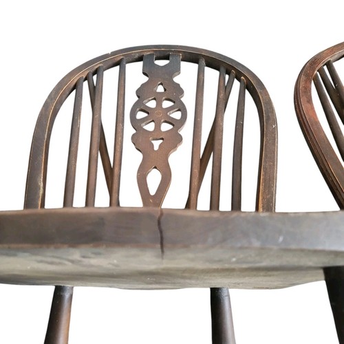 Antique Vintage Oak Wheelback Farmhouse Windsor Dining Chair X2 Please Read - Picture 14 of 16