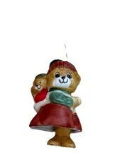 Jasco Caring Critters Chimer Porcelain Christmas Ornament Mama & Baby Bear Bell
