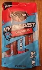 Jack Links Mr Beast Original Beef Sticks Meat Snacks 10 Sticks  9.2 oz Package 