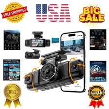 N5 4 Channel Dash Cam 360  View, 1080P Front and Rear Inside, Left Right Dash...