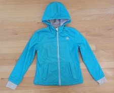 Snozu Girls M 10-12 Light Blue Full Zip Fleece Lined Nylon Shell Hooded Jacket