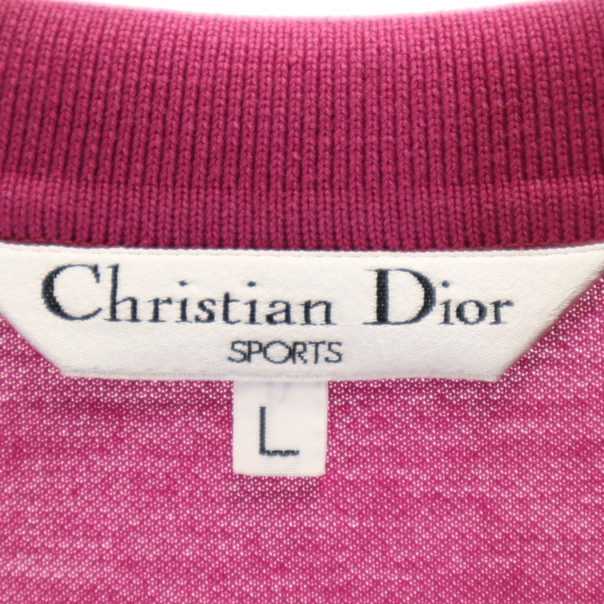 Christian Dior Sports 90S Long Sleeve Polo Shirt L Pink