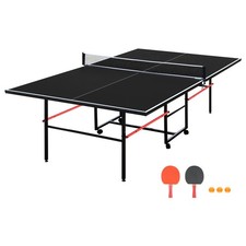 9ft Mid-Size Foldable Portable Table Tennis Table Set Indoor Game