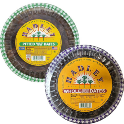 1 Pack - Hadley Dates Variety - Pitted Deglet Noor, Whole Medjool, Coconut Rolls