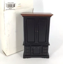 Dollhouse Miniature Furniture Entertainment Center Concord oak black