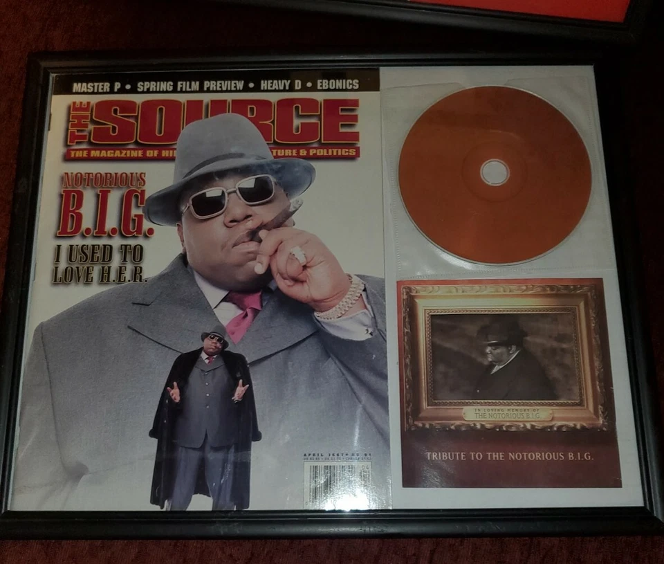 SOURCE MAGAZINE NOTORIOUS B.I.G. CLASSIC COVER CD Framed RARE HIP HOP RAP DOPE🔊 - Image 4 of 4