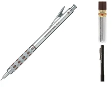 Pentel Brown GraphGear 1000 Pencil Kit .3mm Lead Black Clic Eraser School Office