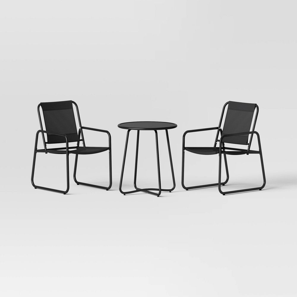 3шт Metal Patio Bistro Set Набор уличной мебели - Черный - Room Essentials 24290₽