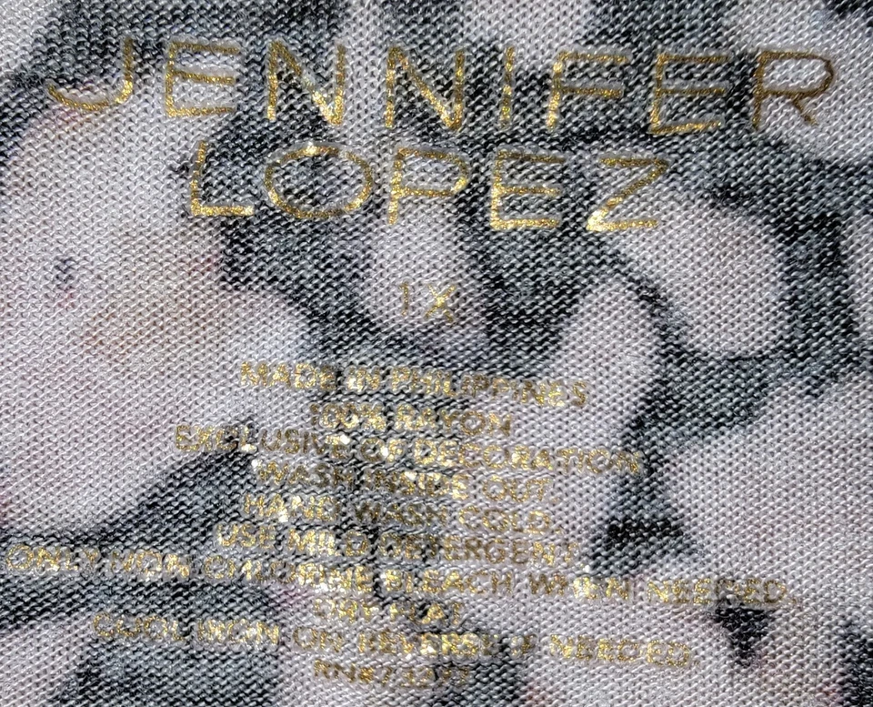 Jennifer Lopez Womens Shirt Top Blouse Size 1X Black Tan - Image 2 of 4