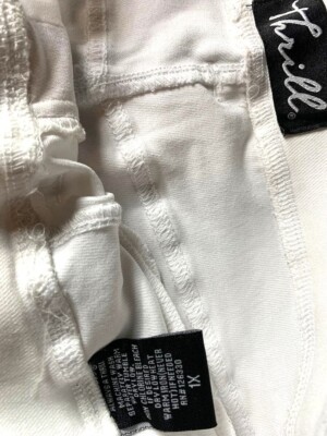NWOT- 4WAY STRETCH SHINY GOLD ZIPPERS ANKLE PANTS WHITE SIZE- 1X