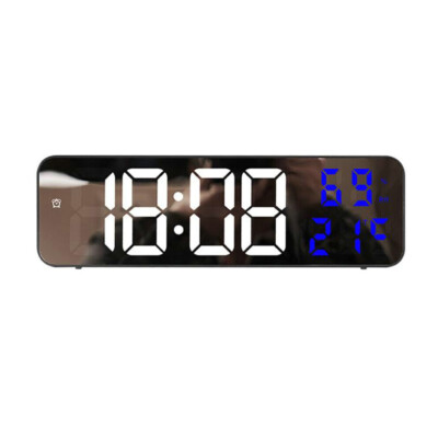Digital Wall Clock Large Alarm Display w/ Time Humidity Temperature LED Digital