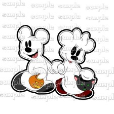 DISNEY Halloween Ghost Mickey Minnie nn Die Cut Scrapbook Paper Piece Premade